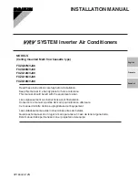 Предварительный просмотр 1 страницы Daikin VRV FXZQ07MVJU9 Installation Manual