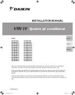 Preview for 1 page of Daikin VRV IV REYQ72TATJ Series Installation Manual
