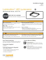 Preview for 1 page of Daintree GE Current Lumination LBU Recessed Series Installation Manual