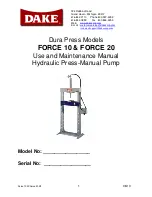 Preview for 1 page of Dake 972001 Use And Maintenance Manual