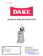Dake CUT 250 COLD SAW Manual preview
