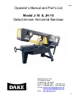 Preview for 2 page of Dake J-10 Operator'S Manual And Parts List