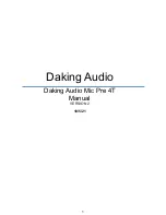 Preview for 1 page of Daking Audio Mic Pre 4T Manual