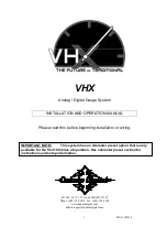 Preview for 1 page of Dakota Digital VHX-67C-CAM-K-B Installation And Operation Manual