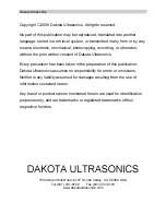 Предварительный просмотр 2 страницы DAKOTA ULTRASONICS MX-5 DL Operation Manual