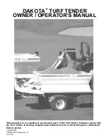 Dakota TURF TENDER 410 Owner'S/Operator'S Manual preview