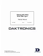 Daktronics Galaxy AF-3165 Manual preview