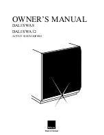 Dali SWA 12 Owner'S Manual preview