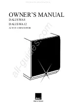 Dali SWA 8 Owner'S Manual preview