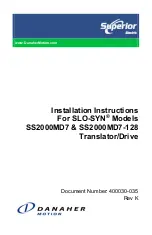 Preview for 2 page of Danaher Motion Superior Electric SLO-SYN SS2000MD7 Installation Instructions Manual