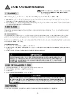 Preview for 18 page of Danby DAC060BBUWDB Owner'S Use And Care Manual