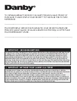 Preview for 3 page of Danby DAC060ECB2GDB Owner'S Use And Care Manual