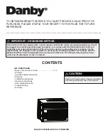 Preview for 2 page of Danby DAC080EB3GDB Owner'S Use And Care Manual