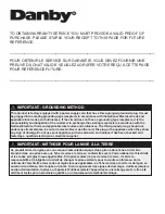 Preview for 3 page of Danby DAC080ECB3GDB Owner'S Use And Care Manual