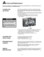 Preview for 12 page of Danby DAC8000 Owner'S Use And Care Manual