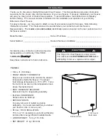 Preview for 2 page of Danby DCF700 Owner'S Manual