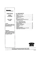 Предварительный просмотр 1 страницы Danby Designer D1002W Owner'S Manual