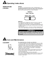 Preview for 8 page of Danby DFF048A4WDB Owner'S Use And Care Manual