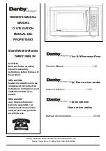 Danby DMW1158BL/W Owner'S Manual предпросмотр