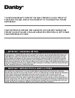 Preview for 3 page of Danby DPA120CB1WDB Owner'S Use And Care Manual