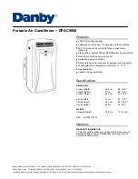 Preview for 1 page of Danby DPAC9008 Specification Sheet