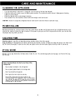 Preview for 10 page of Danby DPF074B1WDB Owner'S Use And Care Manual