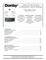 Danby DR3099BLGLP Owner'S Use And Care Manual preview