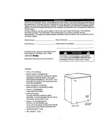 Предварительный просмотр 2 страницы Danby Millenium DCF401W Owner'S Manual