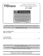 Preview for 1 page of Danby Premiere DAC15009EE Owner'S Use And Care Manual