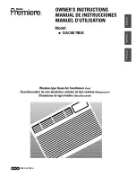 Danby Premiere DAC6078EE Owner'S Instructions Manual preview