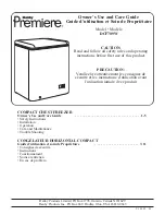 Danby Premiere DCF709W Owner'S Use And Care Manual preview