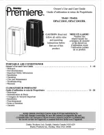 Preview for 1 page of Danby Premiere DPAC12011 Owner'S Use And Care Manual