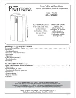 Preview for 1 page of Danby Premiere DPAC13012H Owner'S Use And Care Manual