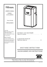 Danby Premiere DPAC9009 Owner'S Manual preview