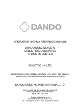 Dando DUKE STAGE IV Operating And Maintenance Manual предпросмотр