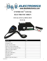 Предварительный просмотр 1 страницы D&R ELECTRONICS 6201-IQ Installation & Operation Manual