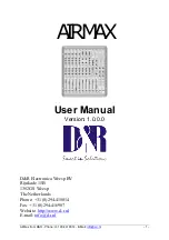 D&R AIRMAX User Manual preview