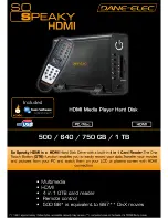 DANE-ELEC SO SPEAKY HDMI Datasheet предпросмотр