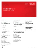 Preview for 1 page of Danfoss AK-SM 800 Quick Reference Manual