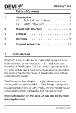 Предварительный просмотр 2 страницы Danfoss DEVIreg 233 Installation Manual