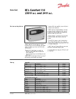 Предварительный просмотр 1 страницы Danfoss ECL Comfort 110 Datasheet