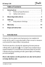 Предварительный просмотр 3 страницы Danfoss ECtemp 130 Installation Manual