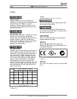 Preview for 2 page of Danfoss vlt aqua Operating Instructions Manual