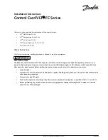 Danfoss VLT HVAC Drive FC 102 Installation Instructions Manual preview