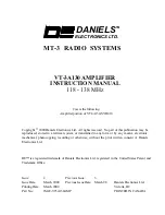 Daniels Electronics Ltd. VT-3A130 Instruction Manual preview