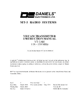 Предварительный просмотр 1 страницы Daniels Electronics Ltd. VT-3AM Instruction Manual