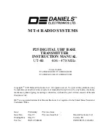 Предварительный просмотр 1 страницы Daniels UT-4B420-00-000 Instruction Manual