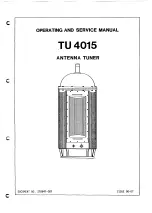 Dansk Radio AS TU 4015 Operating And Service Manual preview