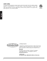 Preview for 4 page of Dansons Group 10715 Assembly And Operation Manual