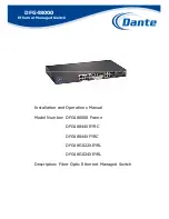 Dante DFG480000 Frame Installation And Operation Manual preview